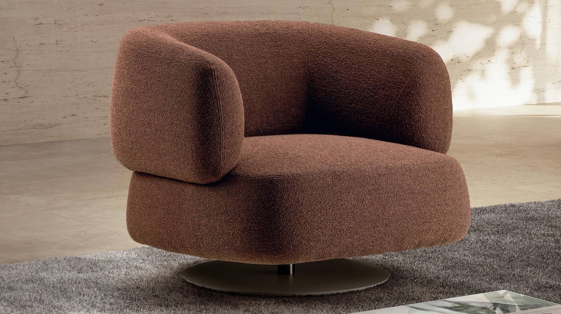 EGGUITAR Moderna Poltrona Girevole a 360° per Soggiorno e Camera da Letto, con Comodo Tessuto Polyblend - Ideale Come Lounge, Club o Toeletta (Beige EGGUITAR Moderna Poltrona Girevole a 360° per Soggiorno e Camera da Letto, con Comodo Tessuto Polyblend - Ideale Come Lounge, Club o Toeletta (Beige