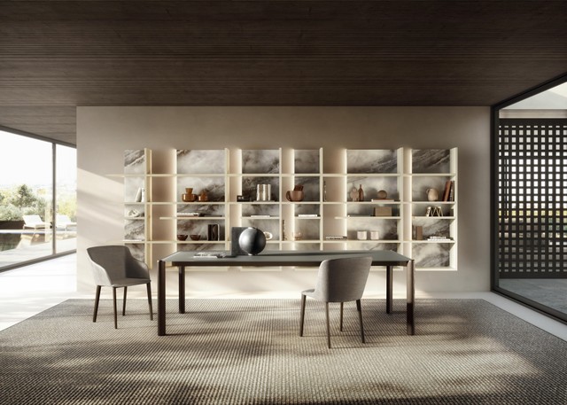 modern dining room table with chairs | Correr Slim Table | LAGO