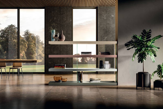 double-sided designer floating bookcase | Air Bookshelf | LAGO