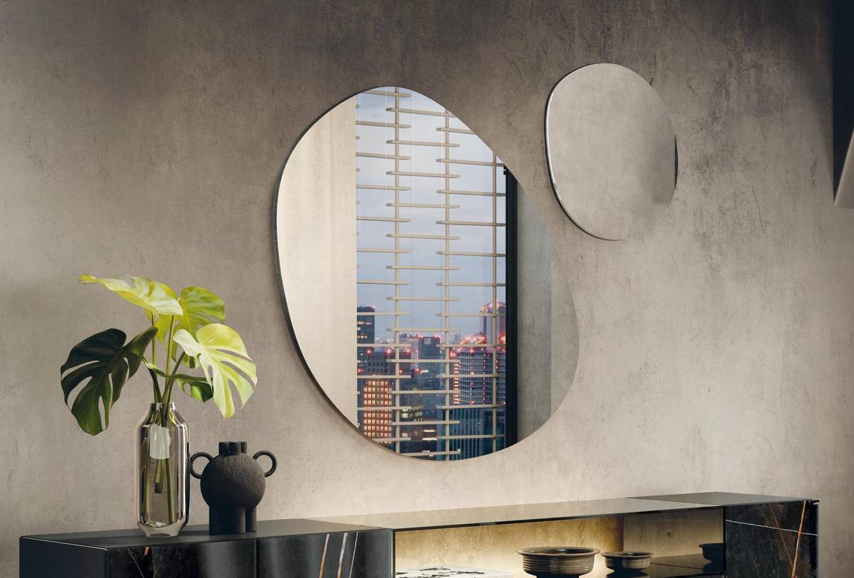 Séjour avec des miroirs design | Buffet 36e8 Glass | LAGO