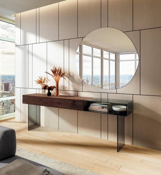 modern mirror with console unit | 36e8 Glass Console | LAGO modern mirror with console unit | 36e8 Glass Console | LAGO