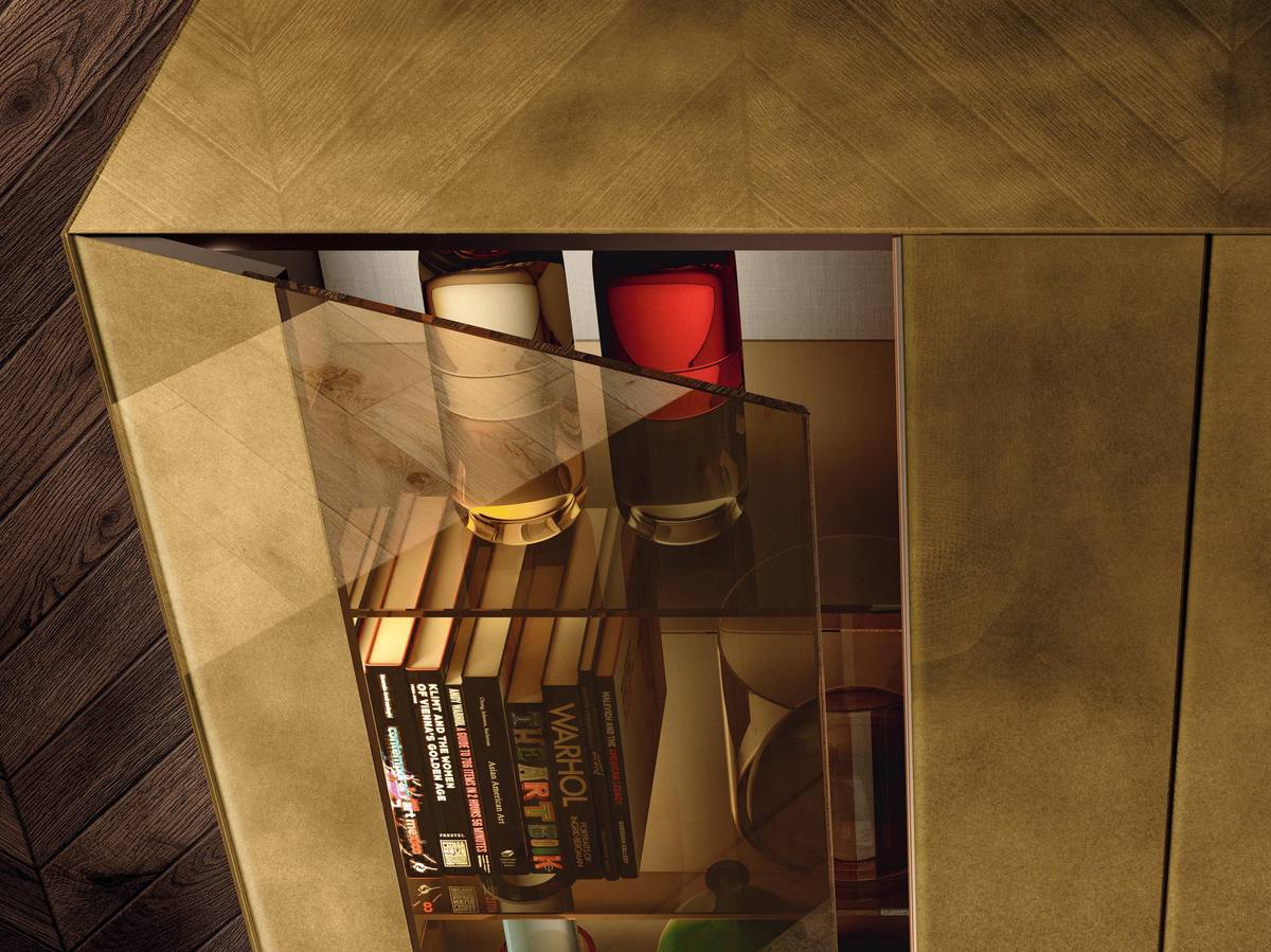 mueble con vitrina bronce | Aparador N.O.W. | LAGO