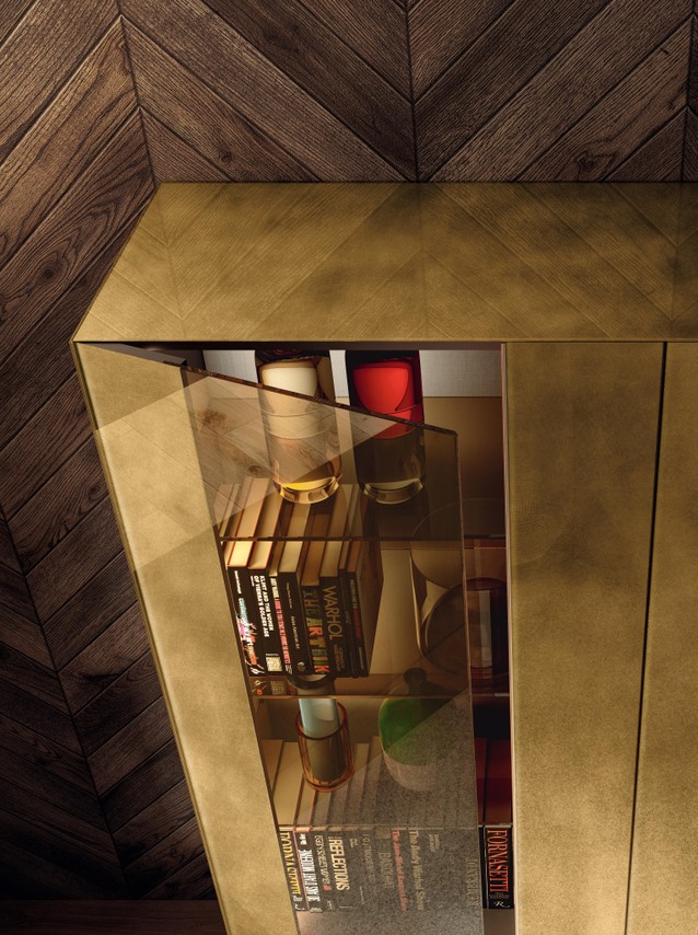 mobile con vetrina bronzo | Madia N.O.W. | LAGO