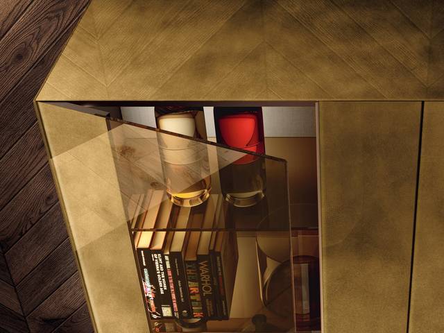 mueble con vitrina bronce | Aparador N.O.W. | LAGO