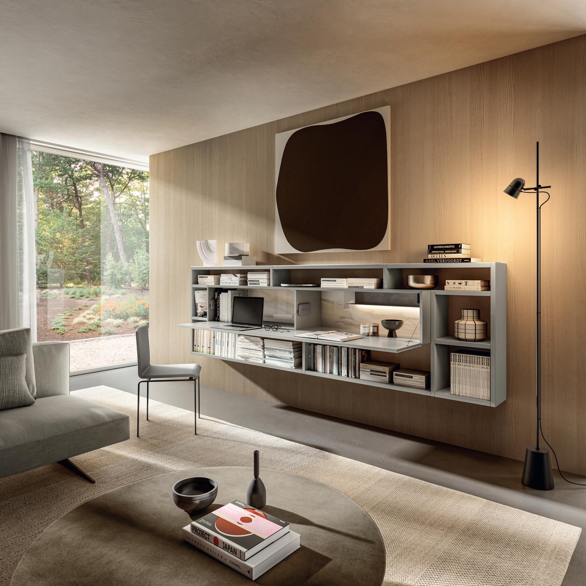 librería con escritorio oculto| Home Office | LAGO