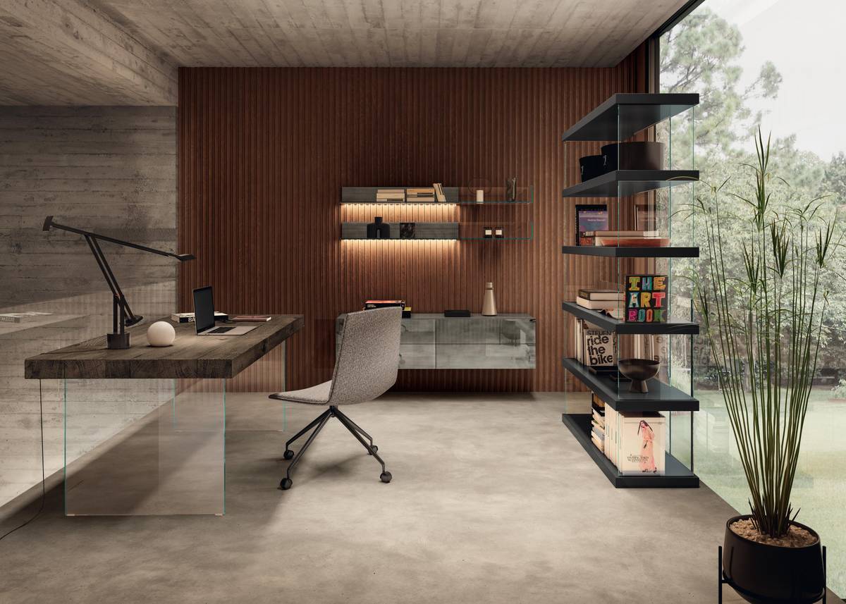 Scrivania libreria studio, arredamento studio