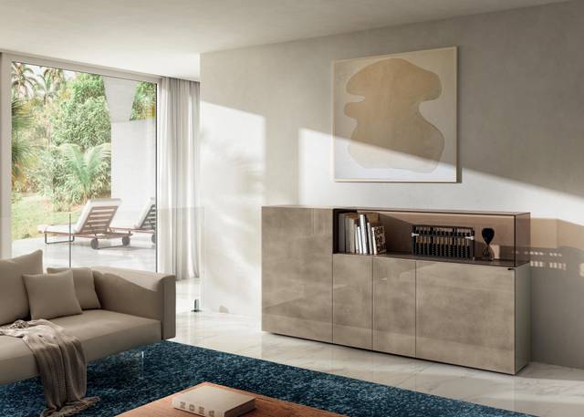 aparador de diseño cristal titanio | Aparador 36e8 Glass | LAGO aparador de diseño cristal titanio | Aparador 36e8 Glass | LAGO