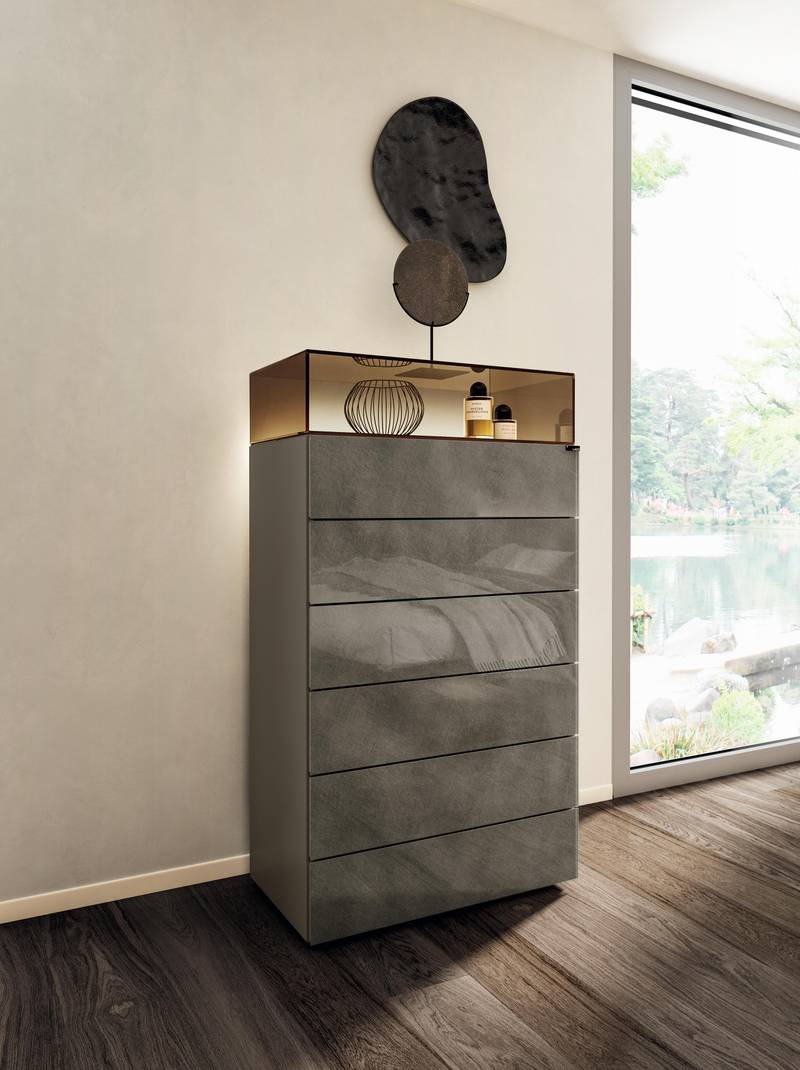como in vetro con cassetti | Comò 36e8 Glass | LAGO