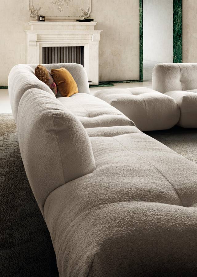 sofá blanco con tapicería suave | Sofá Happening | LAGO