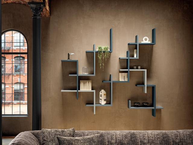 customisable wall bookcase | LagoLine Bookshelf | LAGO