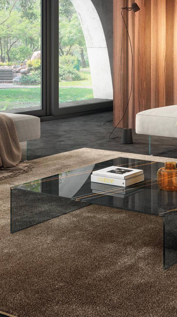 mesita en cristal fumé | Mesita Upglass | LAGO mesita en cristal fumé | Mesita Upglass | LAGO