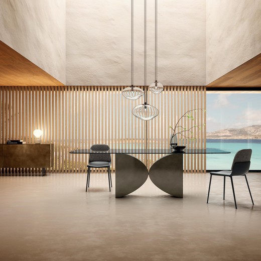 mesa moderna en cristal | Mesa Meet | LAGO