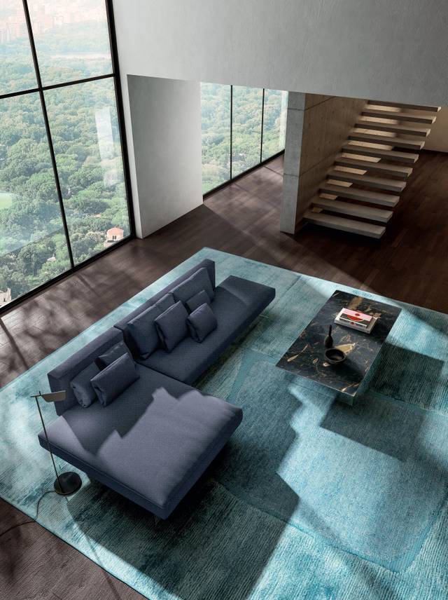 canapé modulaire bleu en tissu | Canapé Air | LAGO