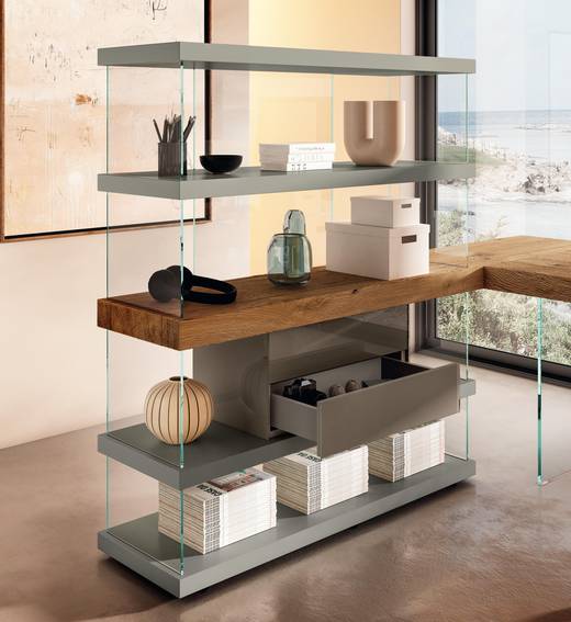 floating bookcase with corner desk | Home Office | LAGO