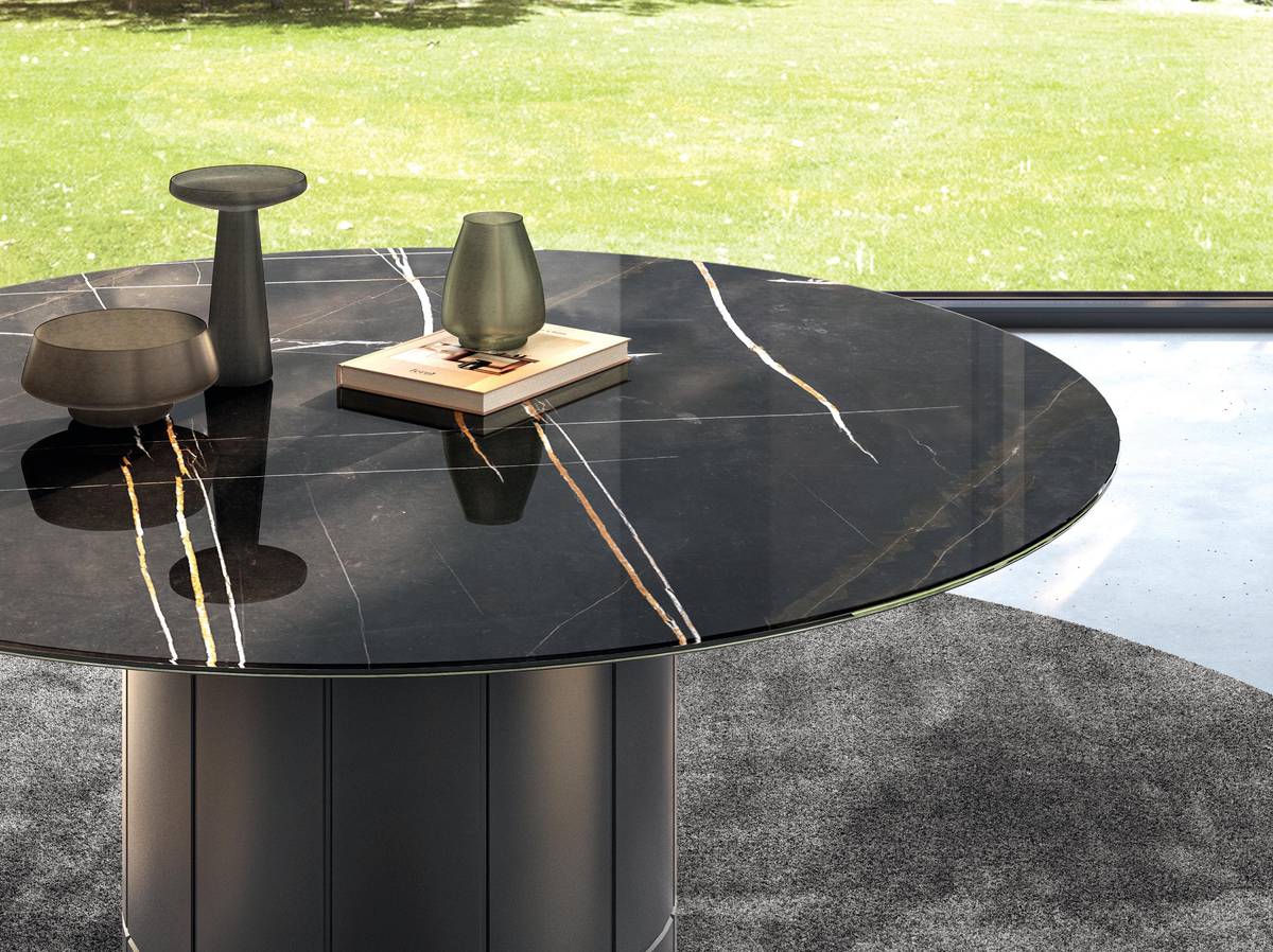 table ronde avec plateau en verre | Table Alberoni | LAGO table ronde avec plateau en verre | Table Alberoni | LAGO