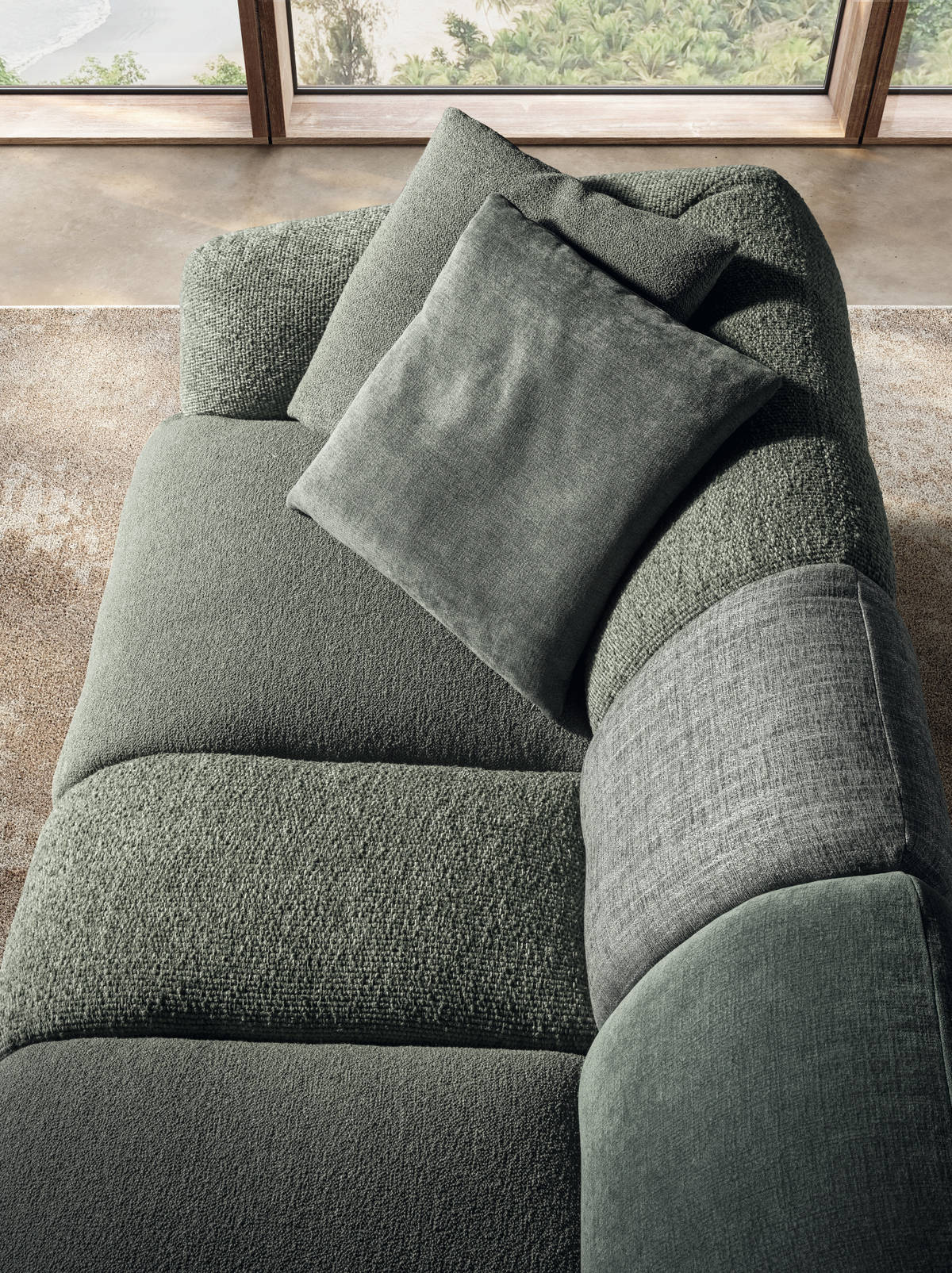 green fabric sofa | Not Only White Sofa | LAGO