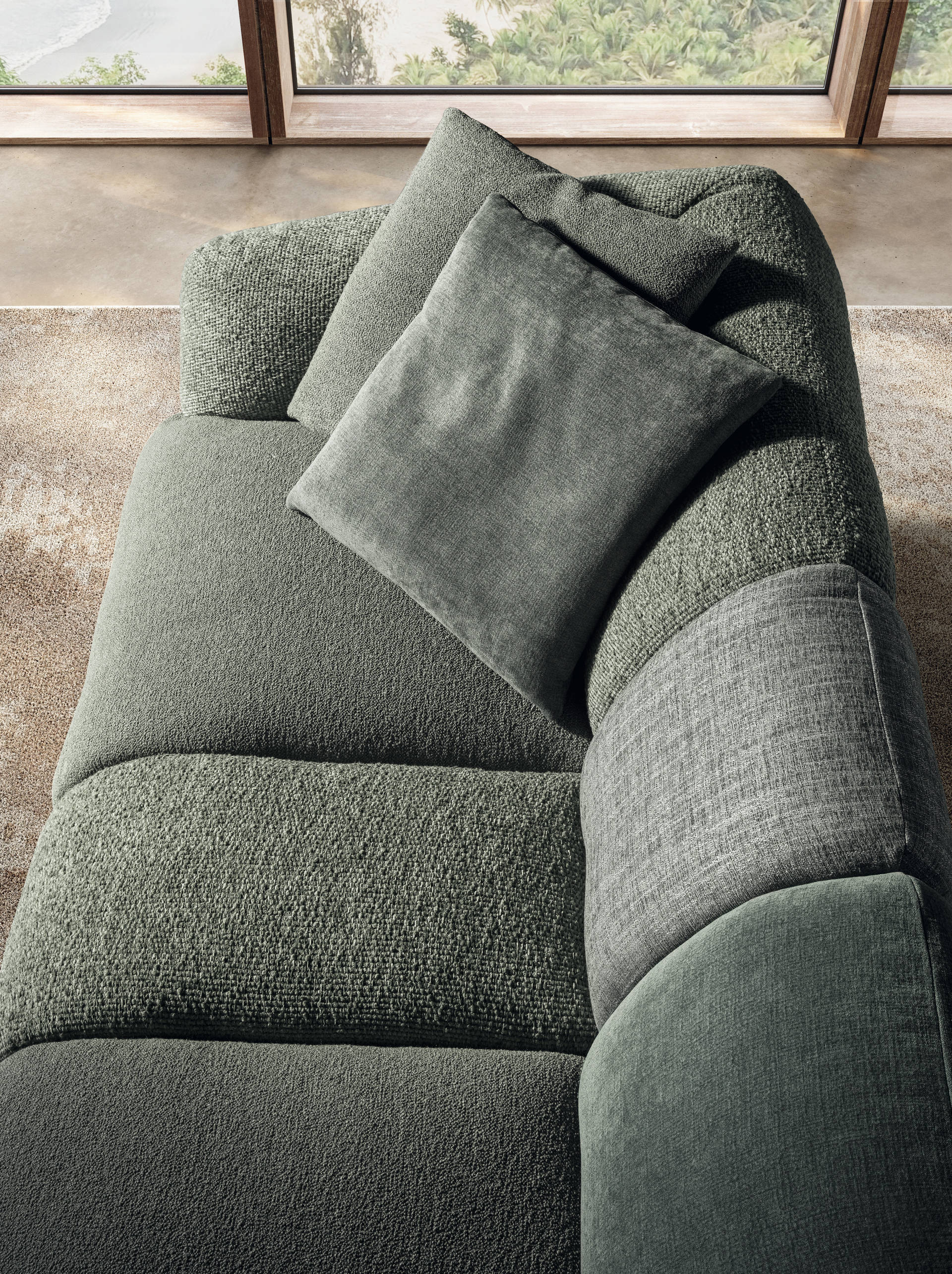 green fabric sofa | Not Only White Sofa | LAGO