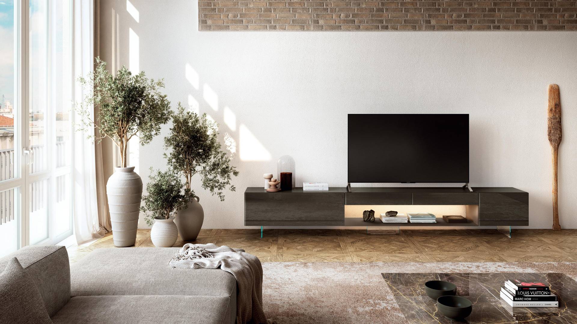 Salon avec meuble TV | meuble Tv 36e8 | LAGO