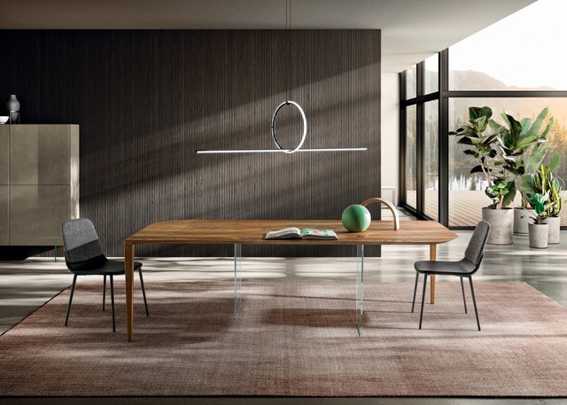 table symétrique bois et verre | Table P&J | LAGO