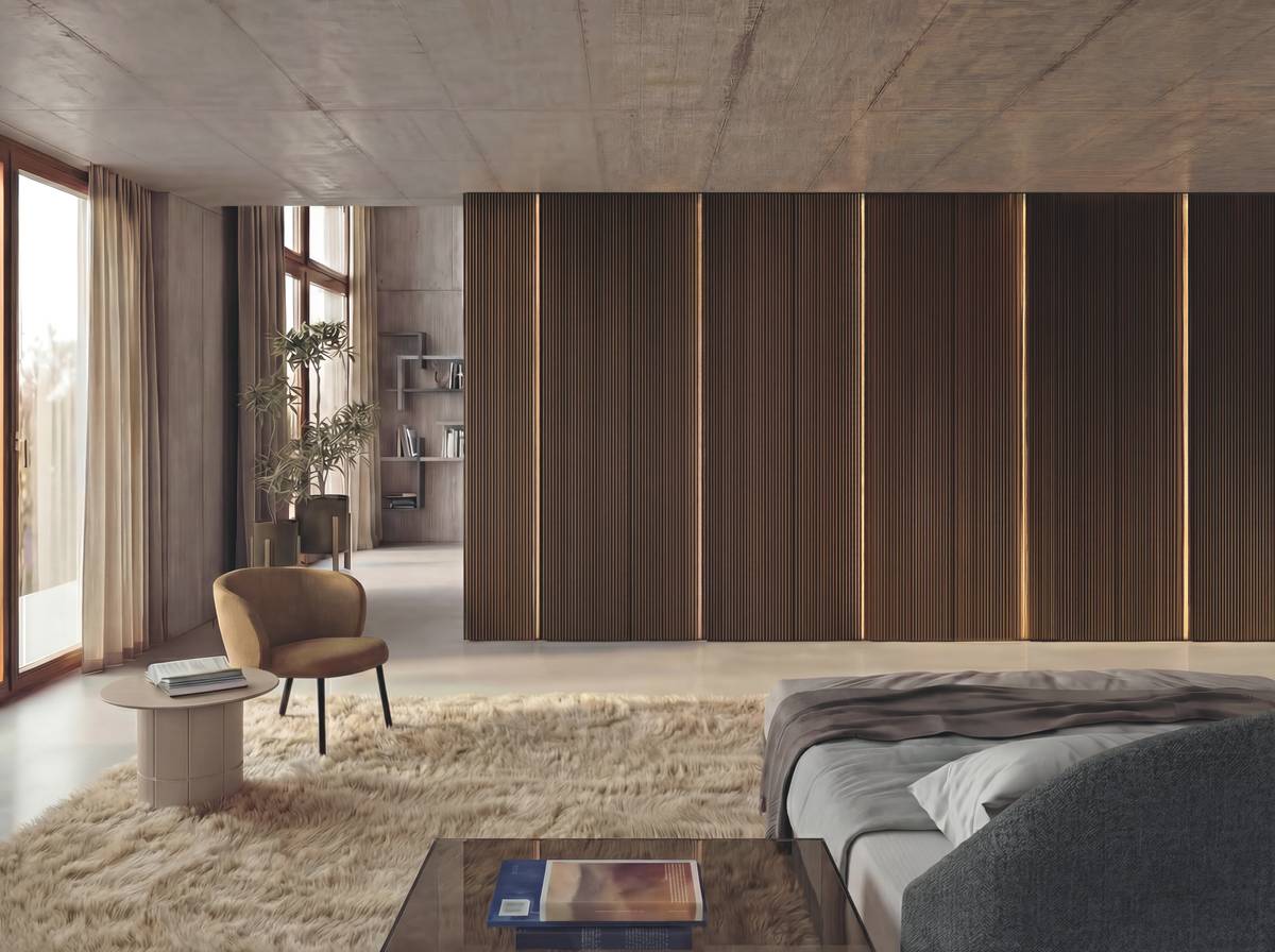 slatted wooden wardrobe | Aura Wardrobe | LAGO