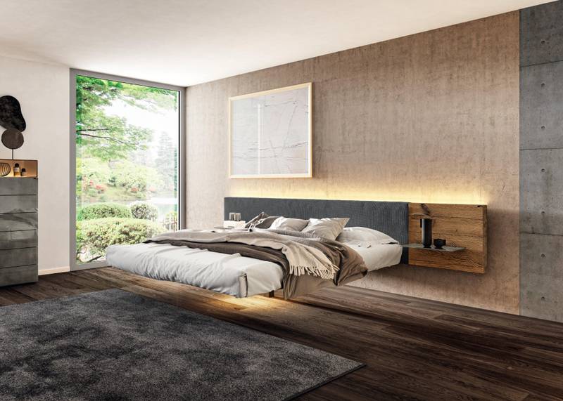 floating bed with lighting | Fluttua Bed | LAGO