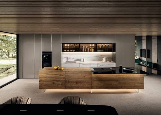 cuisine design suspendue en bois et verre | Cuisine 36e8 | LAGO cuisine design suspendue en bois et verre | Cuisine 36e8 | LAGO