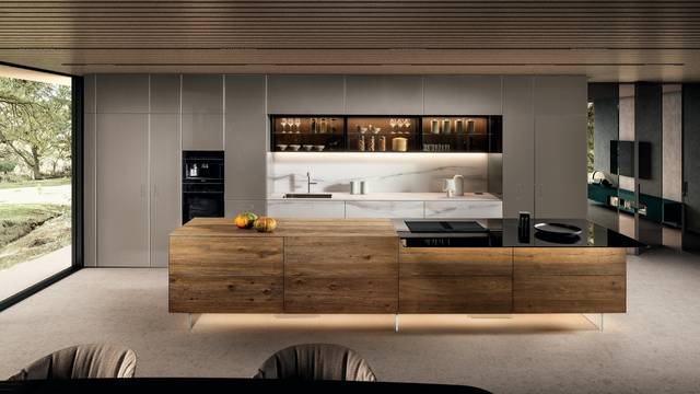 cocina de diseño suspendida en madera y cristal | Cocina 36e8 | LAGO cocina de diseño suspendida en madera y cristal | Cocina 36e8 | LAGO