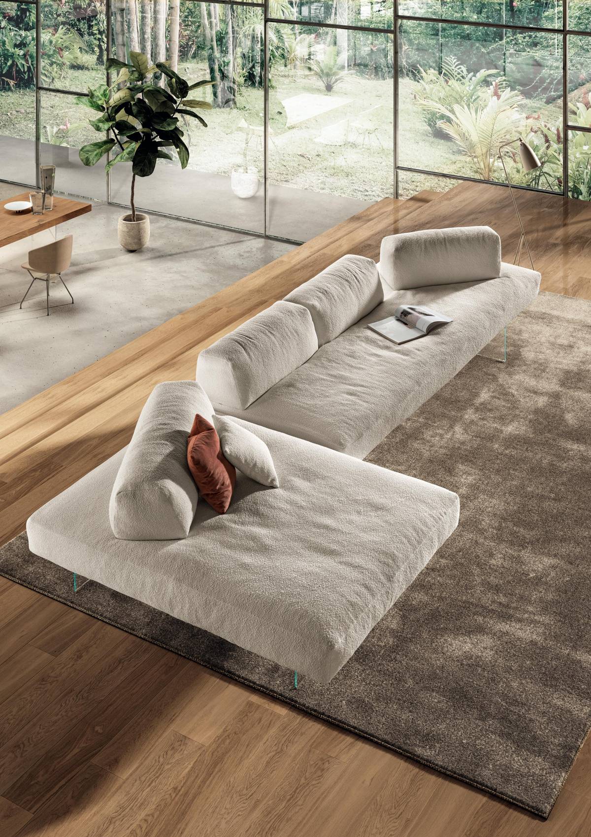 light sofa with chaise longue | Air Soft Free Sofa | LAGO