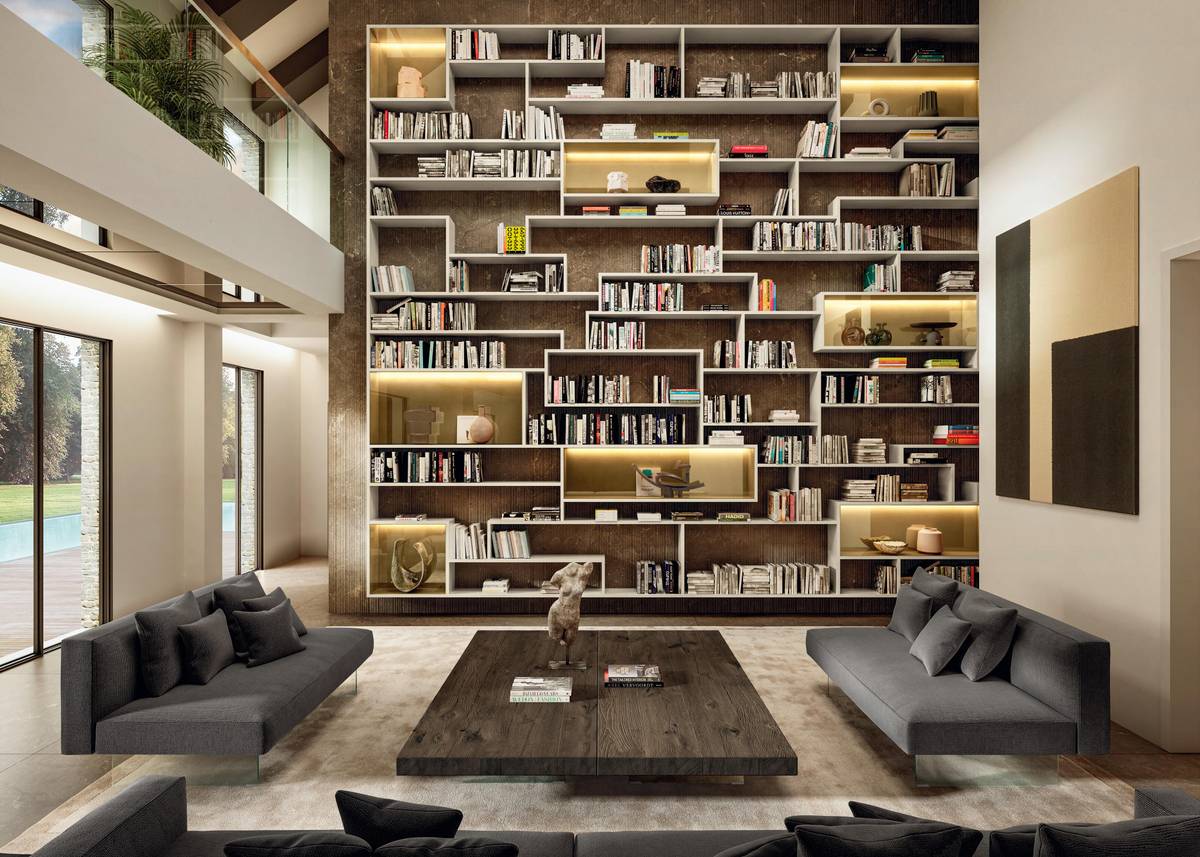 custom wall-mounted bookcase | 30mm Shelving | LAGO custom wall-mounted bookcase | 30mm Shelving | LAGO