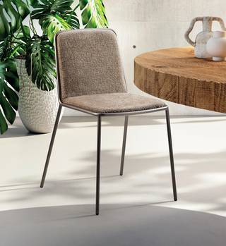 silla moderna de tela beige | Silla Pletra | LAGO