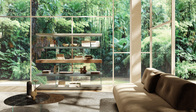 libreria con estantes de madera para salon moderno | Libreria Air | LAGO