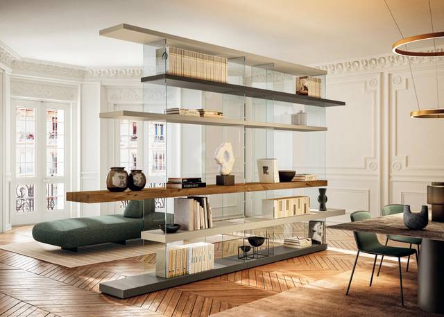 living room partition bookcase | Air Bookshelf | LAGO