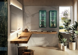 angular wooden basin | Depth Basin | LAGO