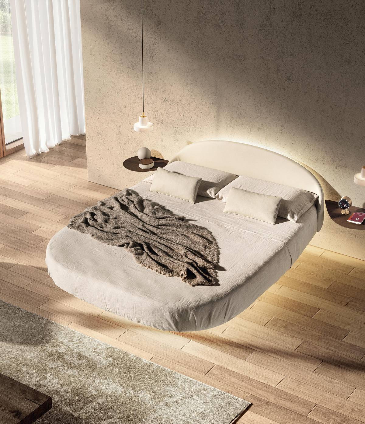Suspended bed for modern rooms | Roundy Fluttua Bed | LAGO Suspended bed for modern rooms | Roundy Fluttua Bed | LAGO