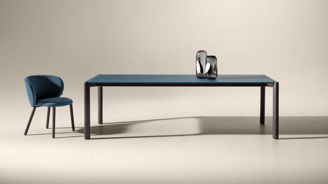 wood and glass table with slim top | Correr Slim Table | LAGO wood and glass table with slim top | Correr Slim Table | LAGO