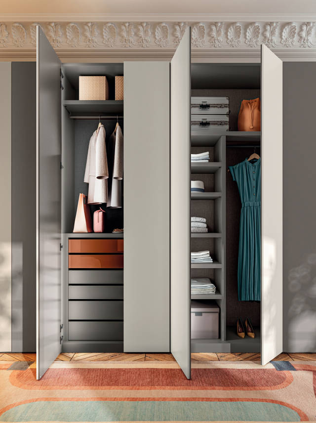 hinged wardrobe with drawers | Smart Wardrobe | LAGO