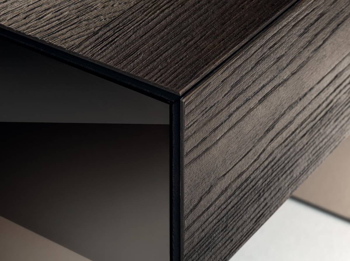 modern bedside table in wood and glass | Class Bedside Table | LAGO