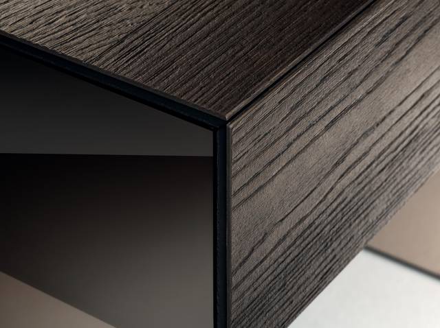 mesita de noche moderna de madera y cristal | Mesita de Noche Class | LAGO mesita de noche moderna de madera y cristal | Mesita de Noche Class | LAGO