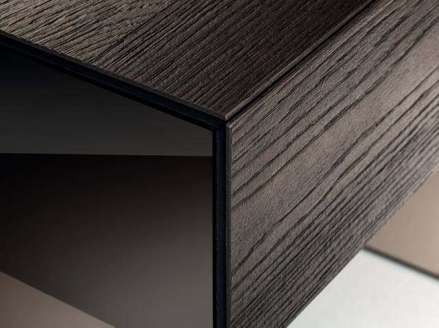 table de nuit moderne en bois et verre | Table de chevet Class | LAGO