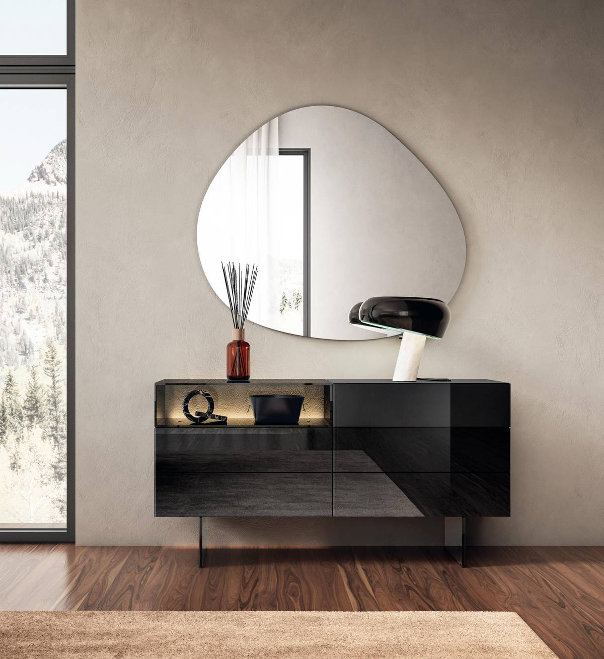 black polished glass dresser | 36e8 Glass Chest of Drawers | LAGO black polished glass dresser | 36e8 Glass Chest of Drawers | LAGO