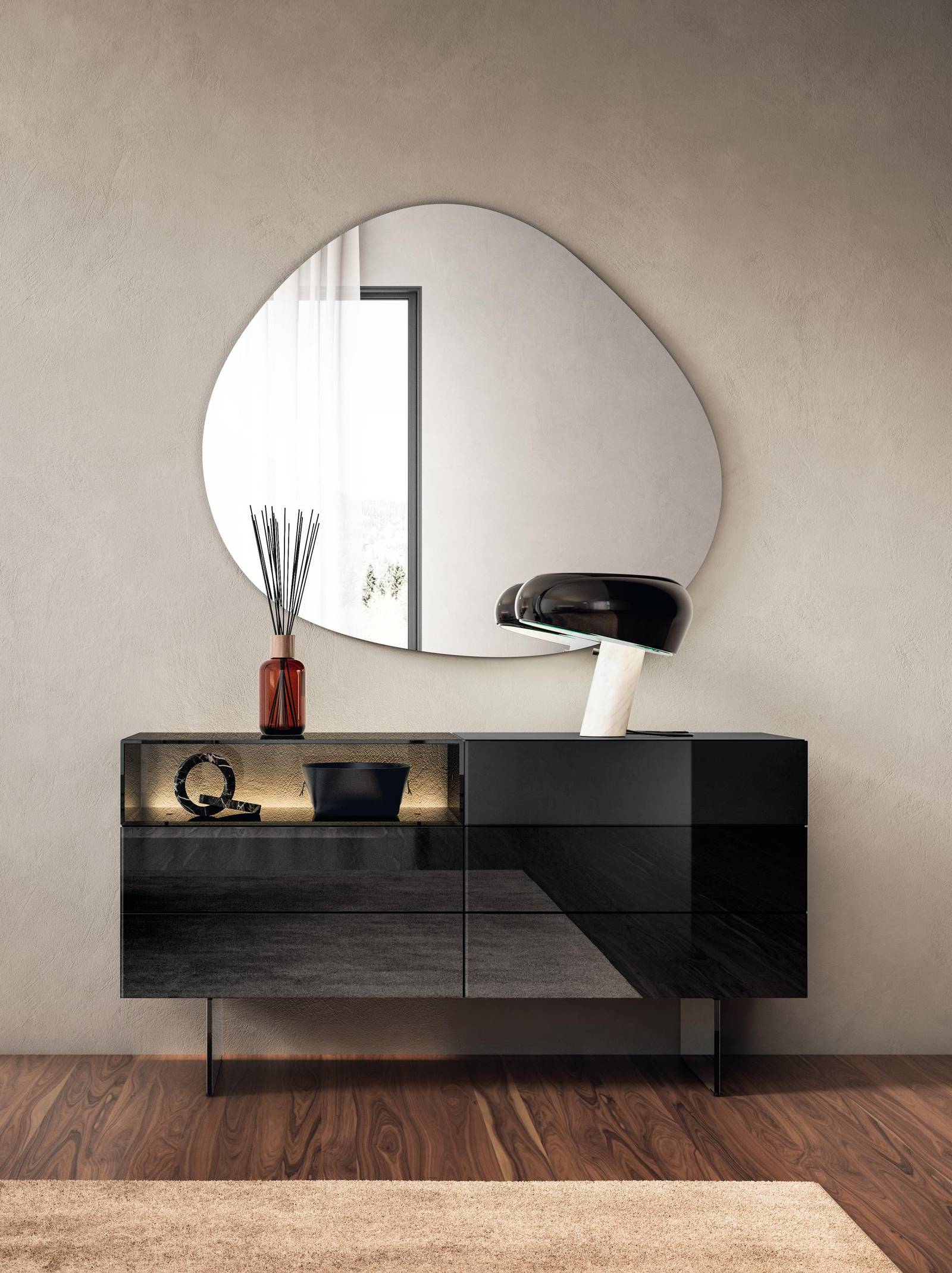 black polished glass dresser | 36e8 Glass Chest of Drawers | LAGO black polished glass dresser | 36e8 Glass Chest of Drawers | LAGO