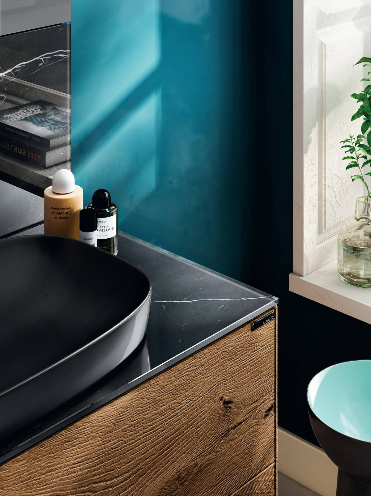 lavabo nero in ceramica | Lavabo Kera | LAGO