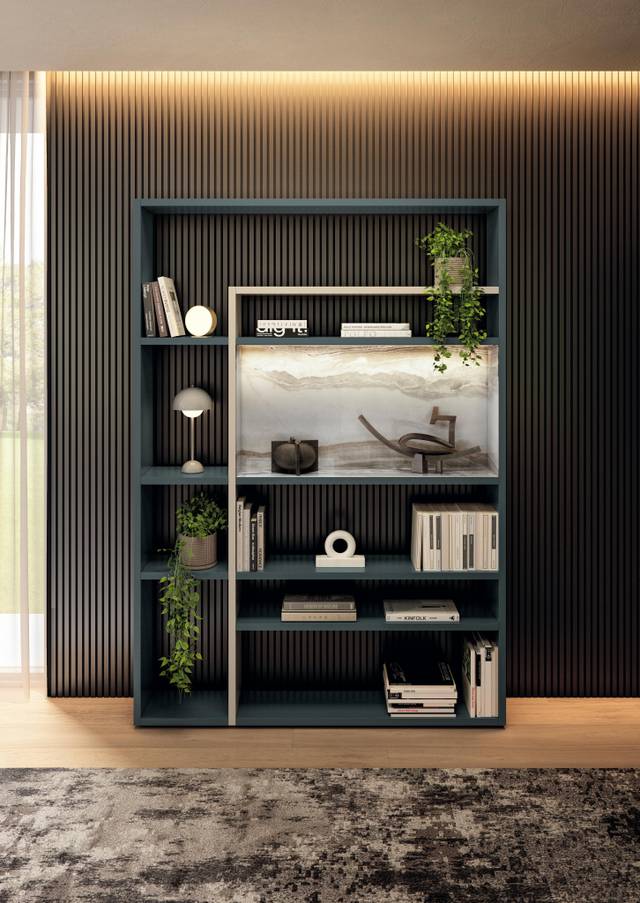 libreria modular blanco y azul | Libreria 30mm | LAGO