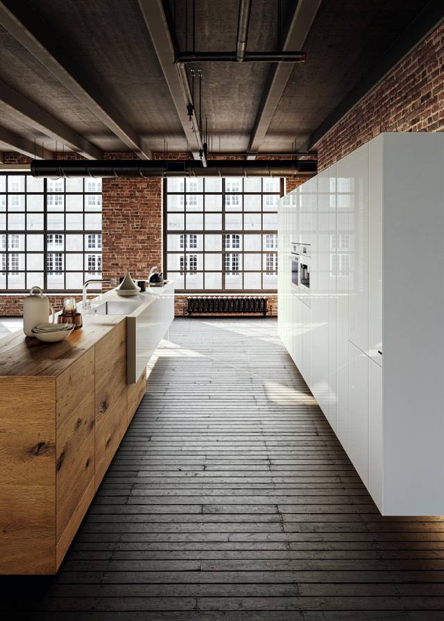cucina in legno e vetro bianco | Cucina 36e8 Wildwood | LAGO