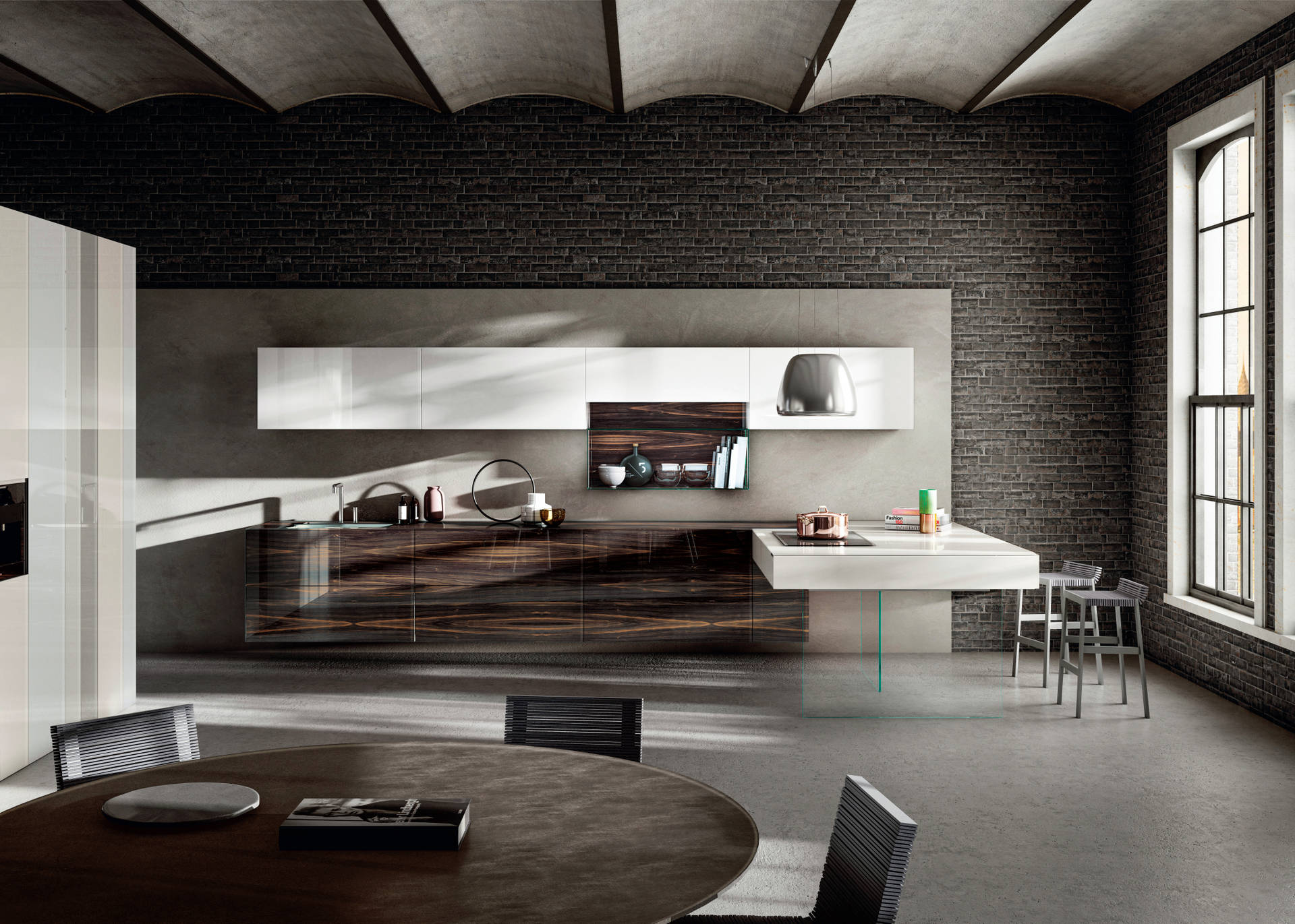 modern white and brown kitchen | Kitchen 36e8 Wood XGlass | LAGO modern white and brown kitchen | Kitchen 36e8 Wood XGlass | LAGO