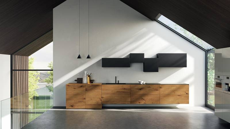 cucina in legno sospesa a parete | Cucina 36e8 Wildwood | LAGO