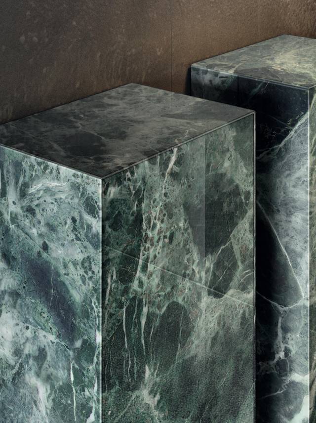 meuble rangement marbre xglass vert | Paroi Amenagée Materia | LAGO