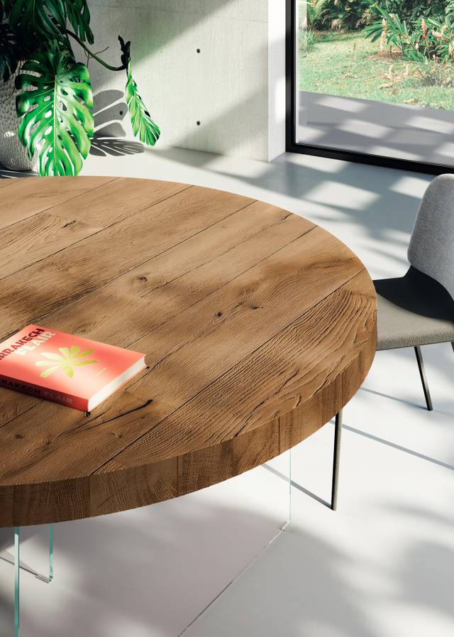 mesa redonda de madera clara | Mesa Air Redonda | LAGO