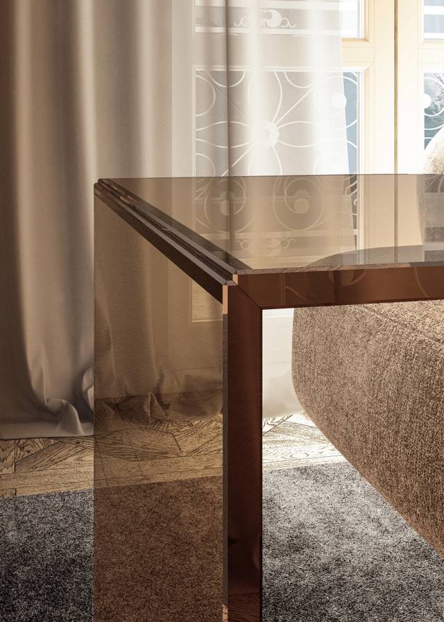glass coffee table profile detail | Tell Coffee Table | LAGO