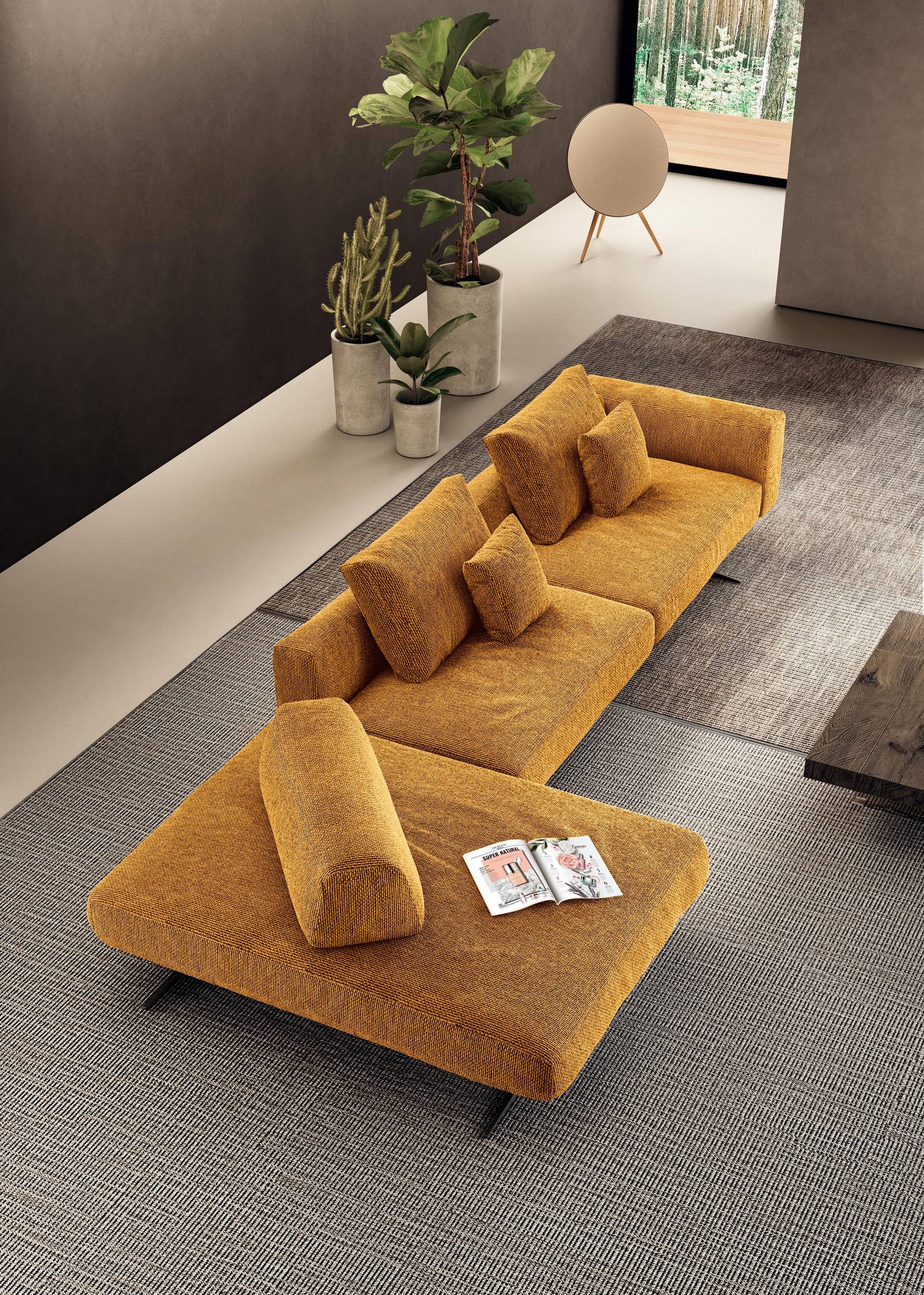 sofa with peninsula for modern living room | Air Soft Sofa | LAGO